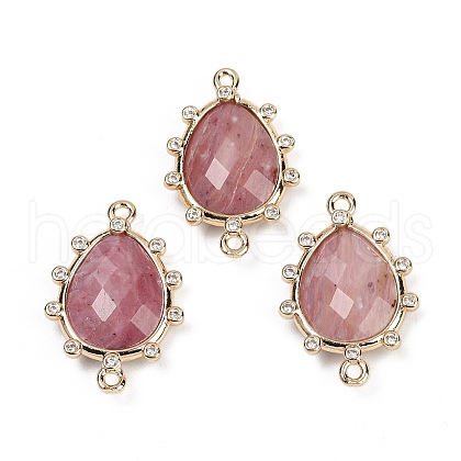 Natural Rhodonite Faceted Connector Charms G-K347-07G-05-1