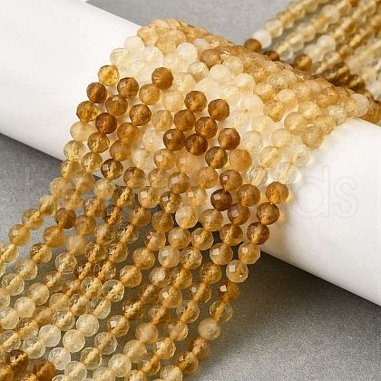 Natural Yellow Quartz Beads Strands G-G259-D03-4mm-1