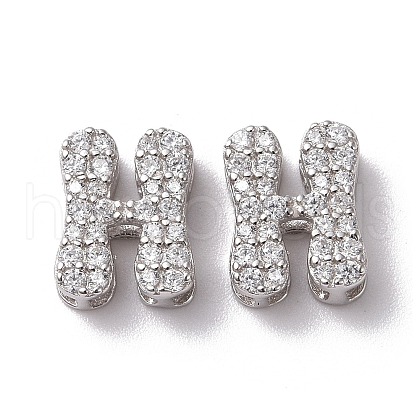 925 Sterling Silver Micro Pave Cubic Zirconia Beads STER-Z005-15P-H-1