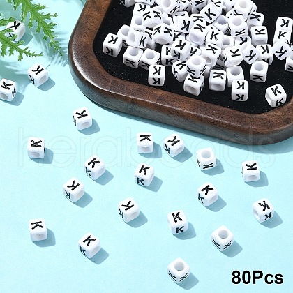Acrylic Horizontal Hole Letter Beads OACR-YW0002-08K-1