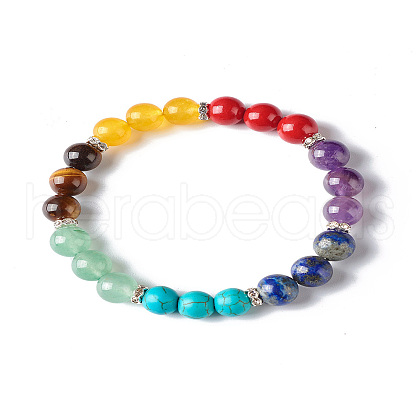7 Chakra Healing Reiki Yoga Bracelet for Girl Women X1-BJEW-TA00020-1