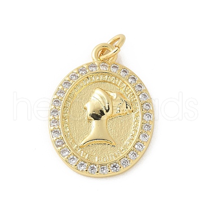 Brass Micro Pave Cubic Zirconia Pendants KK-P294-08G-1