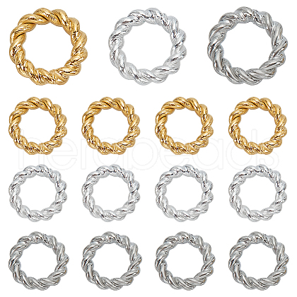 15Pcs 3 Colors Brass Soldered Jump Rings KK-LP0001-32-1