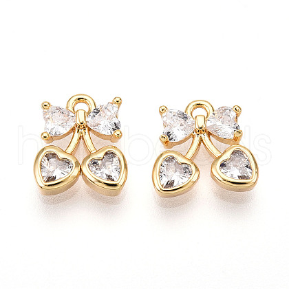 Brass Micro Pave Cubic Zirconia Charms KK-N261-94B-G-1