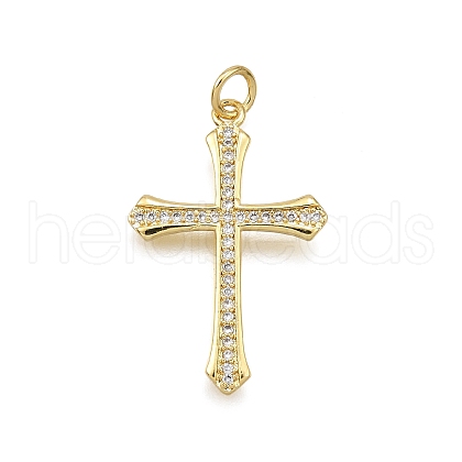 Brass Micro Pave Cubic Zirconia Pendants KK-Z100-29G-1