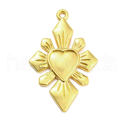 Alloy Rhinestone Settings Pendant PALLOY-H132-02G-11-1