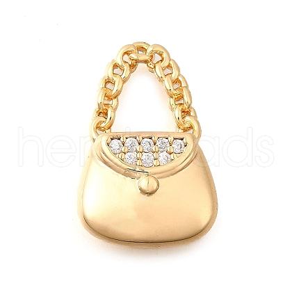 Brass Micro Pave Cubic Zirconia Pendants KK-C096-12G-1