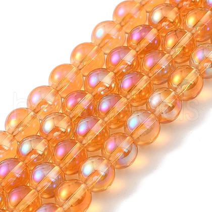 Transparent Electroplate Glass Beads Strands GLAA-T032-T6mm-C01-1