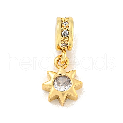 Brass Micro Pave Clear Cubic Zirconia Pendants KK-U007-02G-02-1
