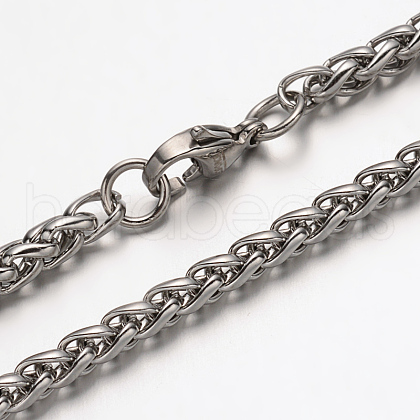 Non-Tarnish 304 Stainless Steel Rope Chain Necklaces NJEW-N0036-04P-1