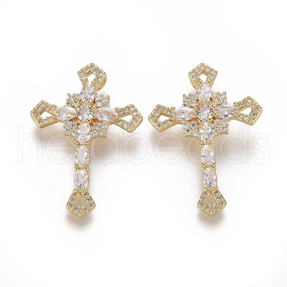 Brass Micro Pave Cubic Zirconia Pendants ZIRC-F115-08G-1