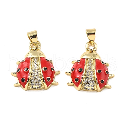 Brass Micro Pave Clear Cubic Zirconia Pendants KK-R229-03G-1