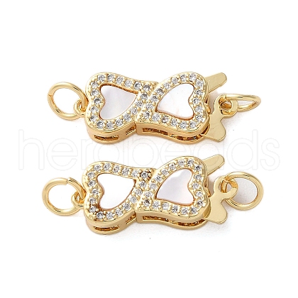 Brass Micro Pave Cubic Zirconia Box Clasps KK-U070-06G-1