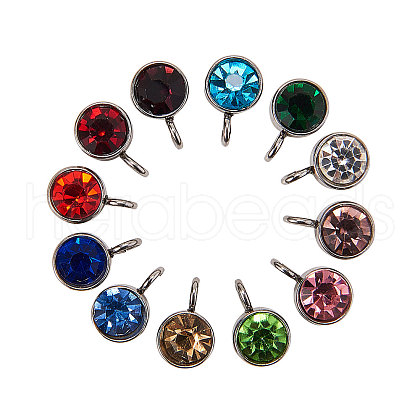 Faceted Glass Charms RGLA-CJ0001-03-1