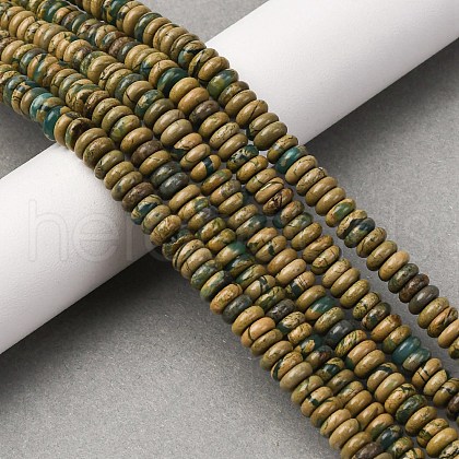 Natural Verdite Stone Beads Strands G-L624-H08-6x2mm-1