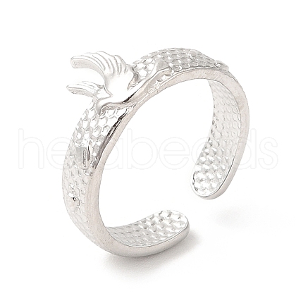 Non-Tarnish 201 Stainless Steel Open Cuff Ring RJEW-E063-42P-1