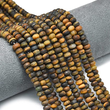 Natural Tiger Eye Beads Strands G-P575-A05-6x4mm-01-1
