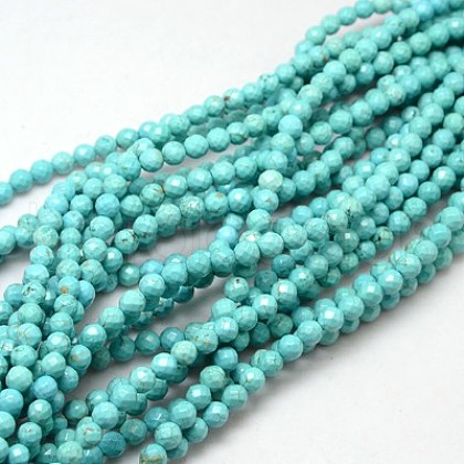Natural Howlite Round Beads Strands X-TURQ-L017-6mm-01B-1