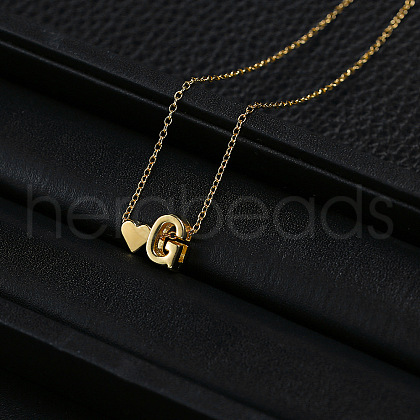 Alloy Letter Heart Pendant Necklaces for Women WGBB55E-03-1