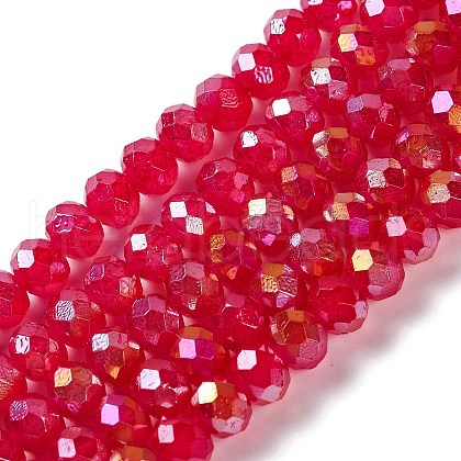 Baking Electroplate Glass Beads Strands DGLA-A039-J6MM-B21-1