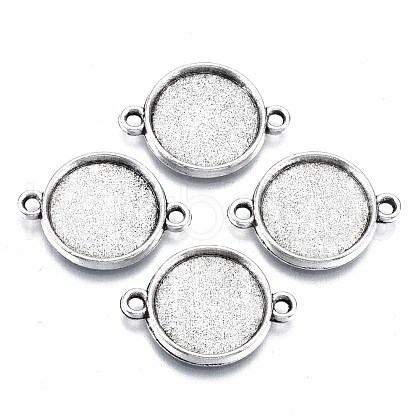 Tibetan Style Alloy Cabochon Connectors Settings TIBE-S322-010B-AS-RS-1