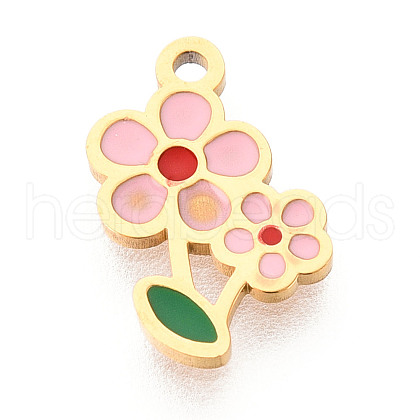 304 Stainless Steel Enamel Charms STAS-T065-57G-04-1