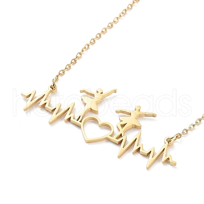304 Stainless Steel Pendant Necklaces for Women NJEW-C020-01G-1