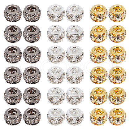 SUNNYCLUE 60Pcs 3 Colors Brass Spacer Beads KK-SC0003-98-1
