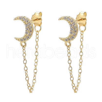 925 Sterling Silver Stud Earrings EJEW-AA00271-08G-1