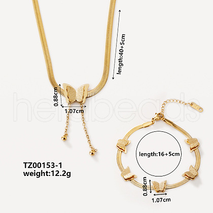 Elegant Butterfly Stainless Steel Bracelets & Necklaces Jewelry Set for Chic and Stylish Look JU8438-1