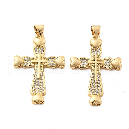 Brass Micro Pave Cubic Zirconia Pendants KK-R229-10G-A-1