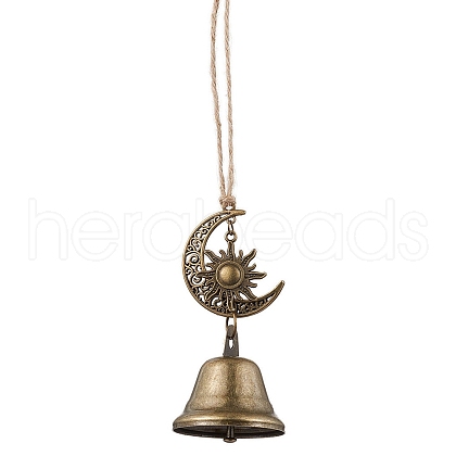 Iron Bell Pendant Decoration HJEW-JM02232-1