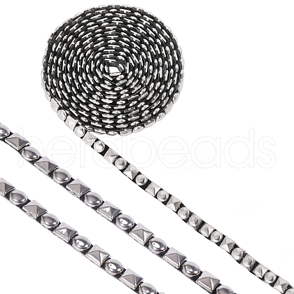 CHGCRAFT 2.5 Yards Stainless Steel Rivet Studed Cord with Adhesive Back OCOR-CA0001-31A-1