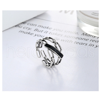 925 Sterling Silver Adjustable Cuff Rings FS-WG8C750-01-1