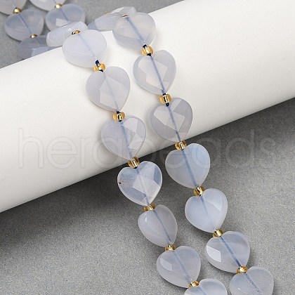 Natural Blue Chalcedony Beads Strands G-B044-B12-01-1