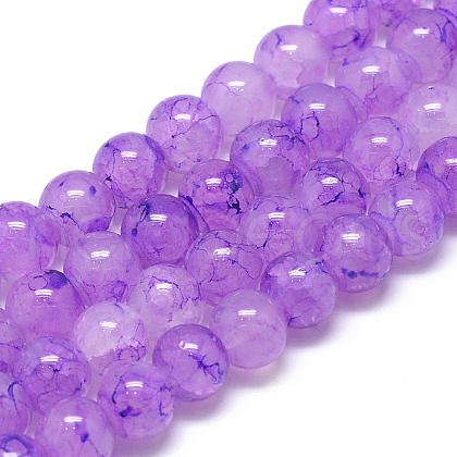 Glass Beads Strands DGLA-S115-8mm-YS37-1