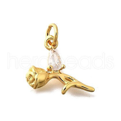 Brass Micro Pave Cubic Zirconia Pendants KK-Z102-02G-02-1