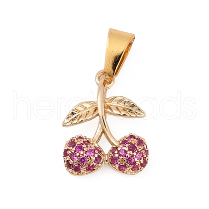 Brass Micro Pave Cubic Zirconia Charms KK-Q096-17G-1