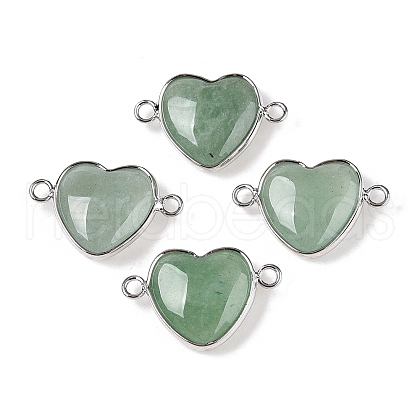 Natural Green Aventurine Love Heart Pendants G-T138-205I-P-1