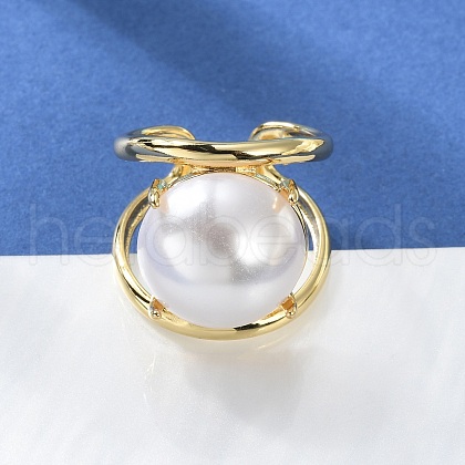 Rack Plating Brass Open Cuff Rings RJEW-M172-05G-1