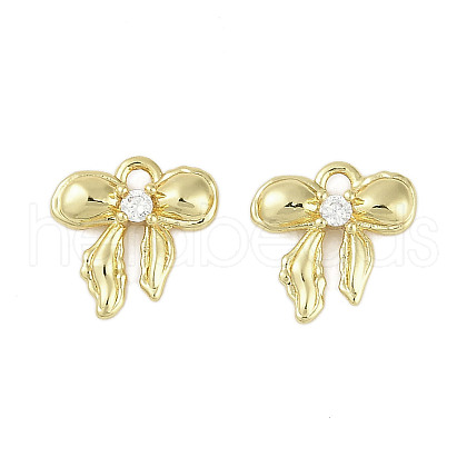 Rack Plating Brass Micro Pave Cubic Zirconia Charms KK-C082-04G-1