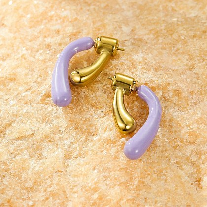 304 Stainless Steel Stud Earrings EJEW-C133-04G-02-1