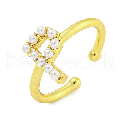 Rack Plating Brass Open Cuff Rings for Women RJEW-F162-01G-P-1