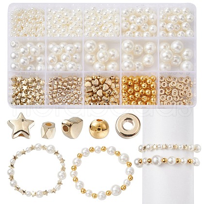 10Style Imitated Pearl Acrylic Beads and CCB Plastic Beads DIY-YW0007-51-1