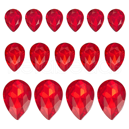 SUNNYCLUE 120Pcs 3 Style Pointed Back & Back Plated Glass Rhinestone Cabochons RGLA-SC0001-04-1