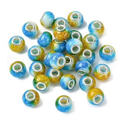 Two Tone Glass European Beads GPDL-K003-01F-1