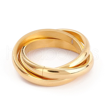 Ion Plating(IP) Unisex 304 Stainless Steel Finger Rings RJEW-K233-06B-G-1