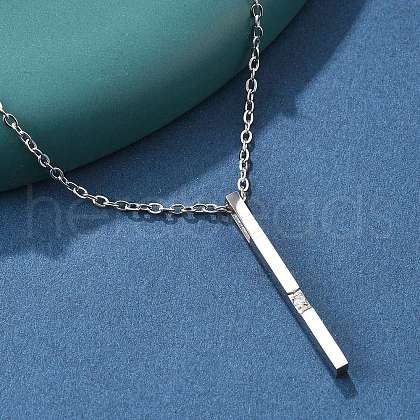 304 Stainless Steel Cubic Zirconia Pendant Necklaces NJEW-P167-24P-1