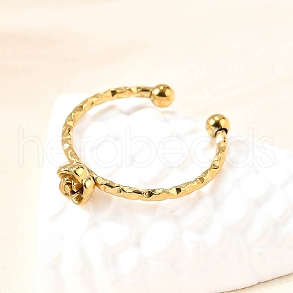 304 Stainless Steel Cuff Rings for Women RJEW-H250-01G-1