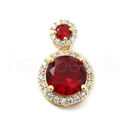 Brass Micro Pave Clear Cubic Zirconia Pendants KK-I695-019A-1